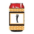 thumbnail image 1 of Letter I Initial Monogram - Orange Polkadots Can Or Bottle  Hugger, 1 of 1