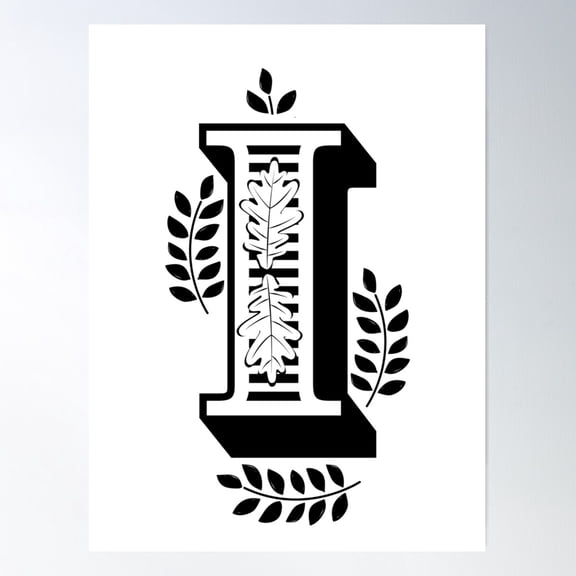 Letter I | Lettering | Letters | Alphabet Poster Wall Art, Modern Wall Decor For Living Room Bedroom, 8x12 UNFRAMED