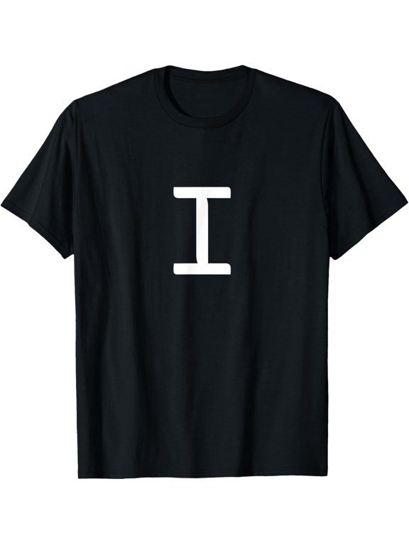 Letter I - Minimal Capital Alphabet To Spell Words Or Names T-Shirt men and women can wear, black, white, gifts