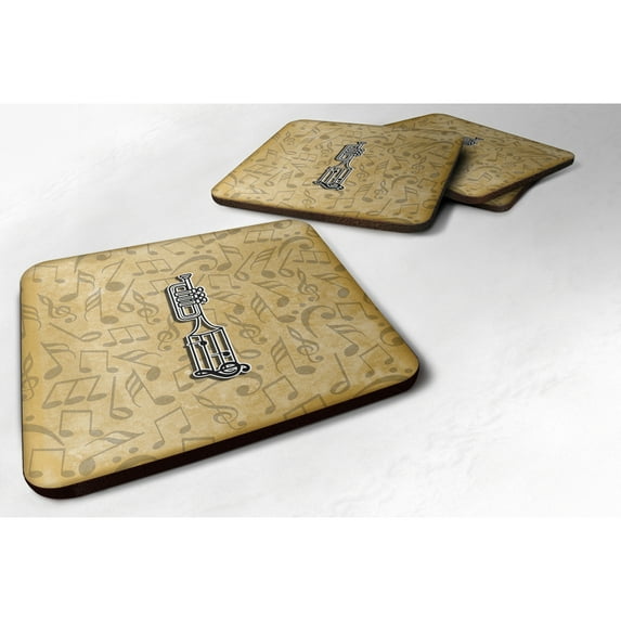 Letter I Musical Instrument Alphabet Foam Coaster Set of 4