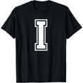 thumbnail image 1 of Letter I Name Initial Varsity Alphabet Monogram T-Shirt, 1 of 4