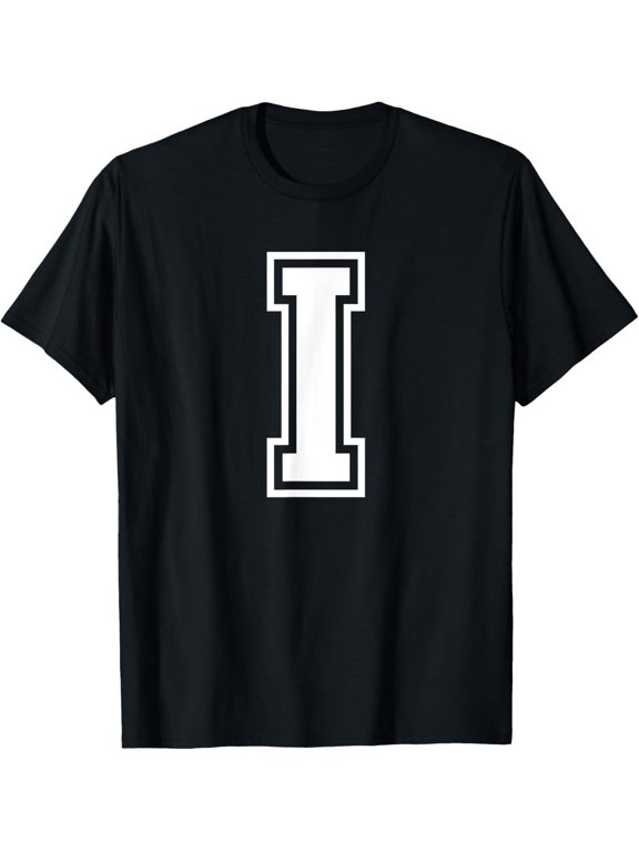 Letter I Name Initial Varsity Alphabet Monogram T-Shirt
