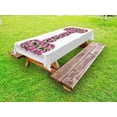 thumbnail image 1 of Letter I Outdoor Tablecloth, Initial Letter I with Colorful Blooming Bouquet Daisies Realistic Looking Flowers, Decorative Washable Fabric Picnic Tablecloth, 58 X 104 Inches, Pink Green, by Ambesonne, 1 of 2