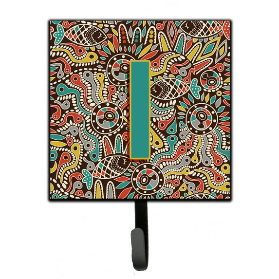 Letter I Retro Tribal Alphabet Initial Leash or Key Holder