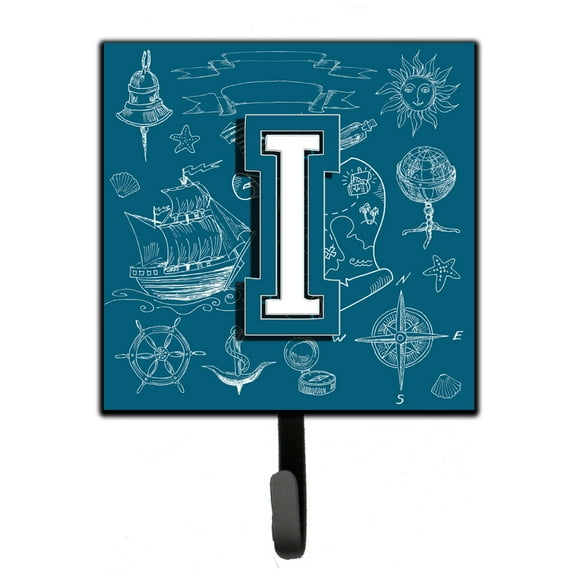 Letter I Sea Doodles Initial Alphabet Leash or Key Holder