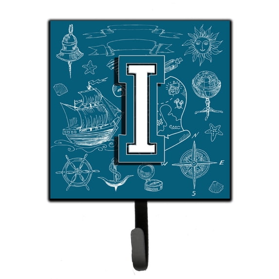 Letter I Sea Doodles Initial Alphabet Leash or Key Holder