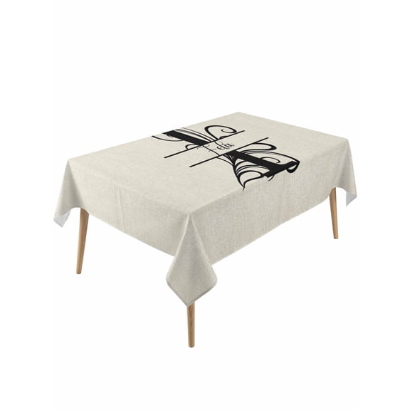 Letter I Table Cloth, Waterproof Tablecloth for Rectangle Tables, Monogram Words Reusable Washable Fabric Table Cover for Restaurant Kitchen Dining Tables 60"x120"