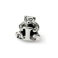 thumbnail image 1 of Letter I Teddy Bear Kids Charm .925 Sterling Silver Antiqued Reflection Beads, 1 of 5