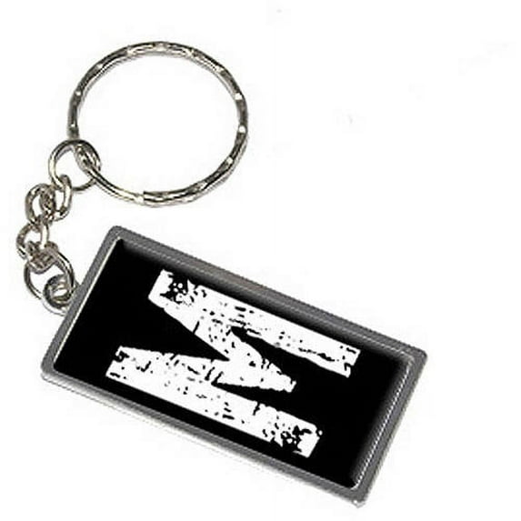 Letter Initial M Keychain Key Chain Ring
