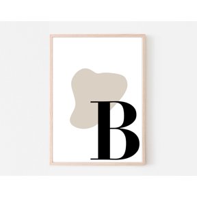 Letter Initials Alphabet Typography Initial Mini Names Logo Decorative Wall Art Poster , Poster Print Only