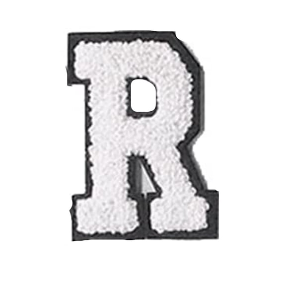 Iron on Letter, 2.75 In, Custom Iron on Patch, Black Border, Iron On for Jeans, Casual Garments, White R, 1 Pc