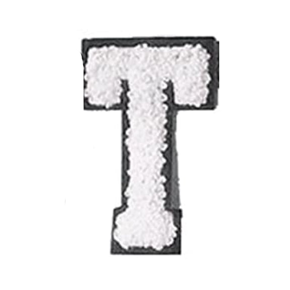 Letter Iron On, Patch for Jeans, 2.75 In, Monogram Detail, Varsity Apparel, Clothing Customization, Black Border, 1 Pc