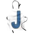 thumbnail image 1 of Letter J Apron Blue Jean Patterned Denim Alphabet Font Design Capitalized J Letter Cloth Style, Unisex Kitchen Bib Apron with Adjustable Neck for Cooking Baking Gardening, Blue Marigold, by Ambesonne, 1 of 3