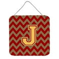 thumbnail image 1 of Letter J Chevron Garnet & Gold Wall or Door Hanging Prints, 1 of 1
