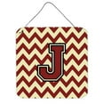 thumbnail image 1 of Letter J Chevron Maroon & Gold Wall or Door Hanging Prints, 1 of 1