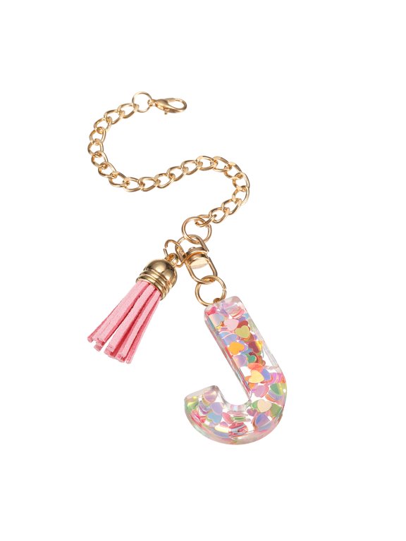 Letter J Cup Chain, Bag Chain, Key Chain, Cute Decor Accessories (Heart-Shaped)