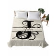 thumbnail image 1 of Letter J Flat Sheets Only Twin XL Size, Soft Breathable Bed Top Sheets for Mattress, Monogram Words Luxury Bedding Flat Sheets for Home Hotel Bedroom Bed Protection, 1 of 9
