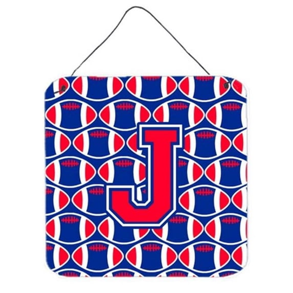 Letter J Football Harvard Crimson & Yale Blue Wall or Door Hanging Prints