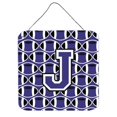 thumbnail image 1 of Letter J Football Purple & White Wall or Door Hanging Prints, 1 of 1