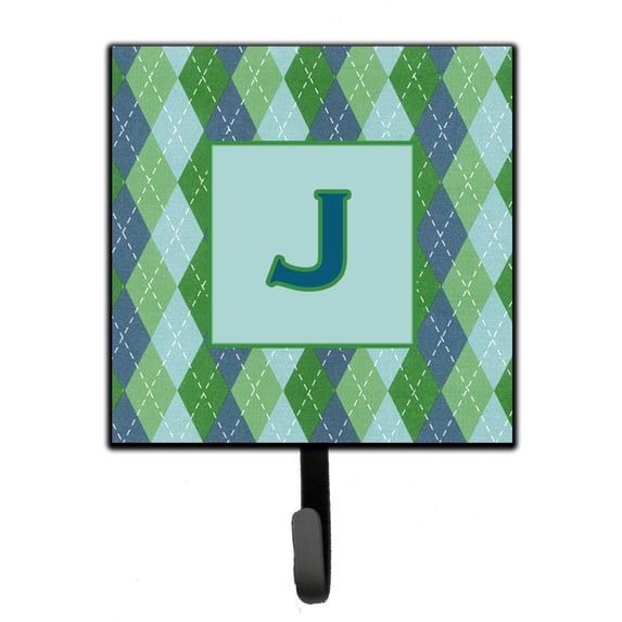 Letter J Initial Monogram - Blue Argoyle Leash or Key Holder