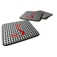 thumbnail image 1 of Letter J Initial Monogram - Houndstooth Black Foam Coaster Set of 4, 1 of 3