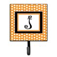 thumbnail image 1 of Letter J Initial Monogram - Orange Polkadots Leash or Key Holder, 1 of 7