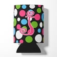 thumbnail image 1 of Letter J Initial Monogram - Polkadots and Pink Can or Bottle Hugger, 1 of 5