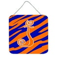 thumbnail image 1 of Letter J Initial Tiger Stripe Blue and Orange Wall or Door Hanging Prints, 1 of 1