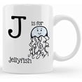 thumbnail image 1 of Letter J Is For Jellyfish Retro Enamel Mug Cup, Ceramic Novelty Coffee Mug, Tea Cup, Gift Present For Birthday, Christmas Thanksgiving Festival, 11oz Sarcasm With Sayings Mug, 1 of 2