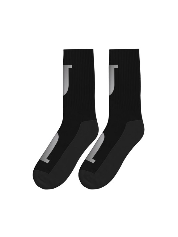 Letter J Logo Colorful Athletic Crew Novelty Socks For Men Women