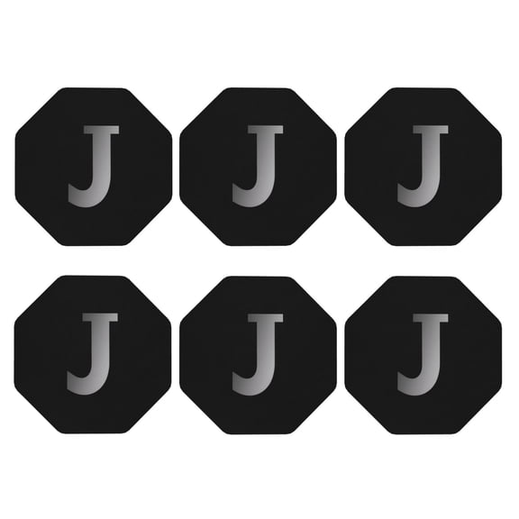 Letter J Logo Leather Drink Coasters for Drinks (6 Pack) for Tabletop Protection Octagon