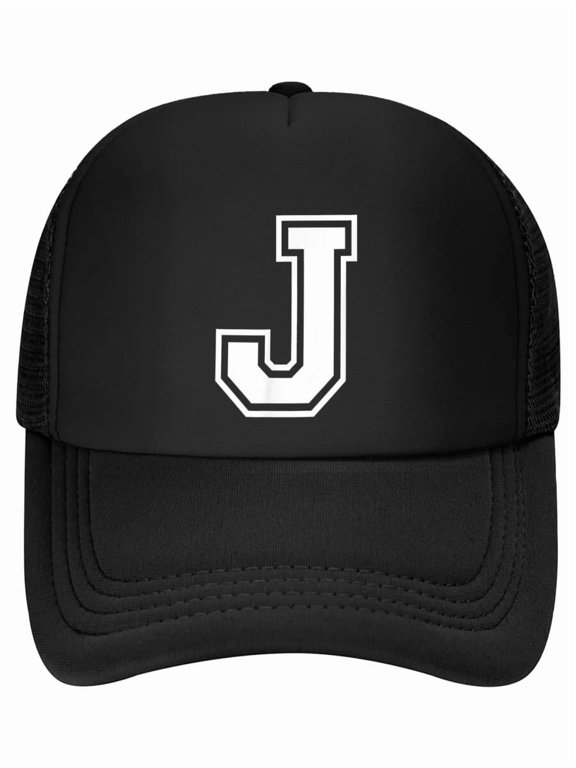 Letter J Name Initial Varsity Alphabet Monogram Baseball Cap