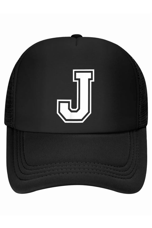Letter J Name Initial Varsity Alphabet Monogram Baseball Cap