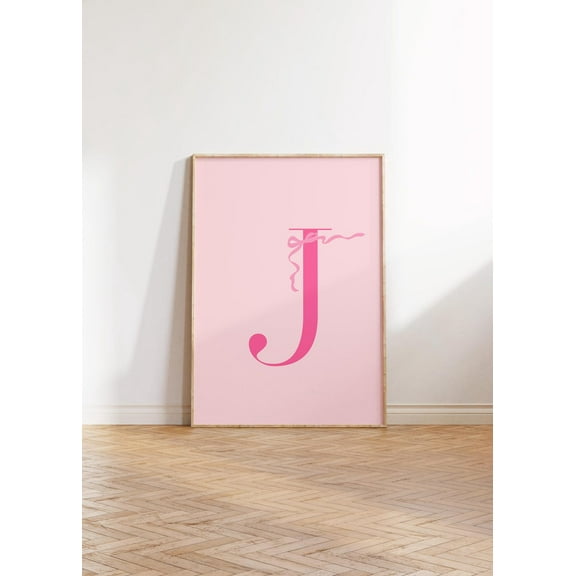 Letter J Poster, J Initial, Big Letters For Wall, Alphabet Letter Art, Letters For Nursery, Pink Wall Art, Pastel Poster, Teen Room Decor Wall Art, Modern Wall Decor, 8x12 UNFRAMED