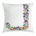 thumbnail image 1 of Letter J Throw Pillow Cushion Cover, Alphabet and Nature Tropical Biological Monarch Collection of Wings Typeset ABC, Decorative Square Accent Pillow Case, 20 X 20 Inches, Multicolor, by Ambesonne, 1 of 2