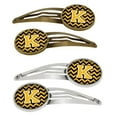 thumbnail image 1 of Letter K Chevron Black & Gold Barrettes Hair Clips, Set of 4, 1 of 1