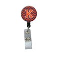 thumbnail image 1 of Letter K Chevron Orange & Blue Retractable Badge Reel, 1 of 1
