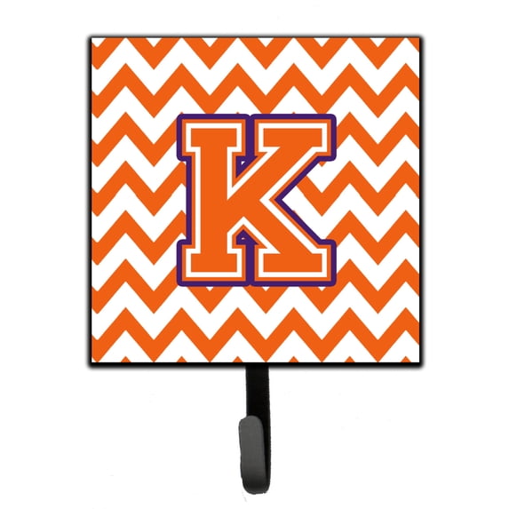 Letter K Chevron Orange and Regalia Leash or Key Holder