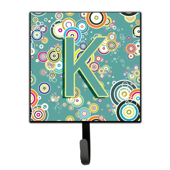 Letter K Circle Circle Teal Initial Alphabet Leash or Key Holder