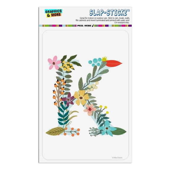 Letter K Floral Monogram Initial Home Business Office Sign