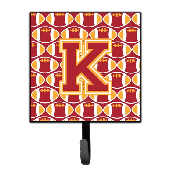 Letter K Football Cardinal and Gold Leash or Key Holder