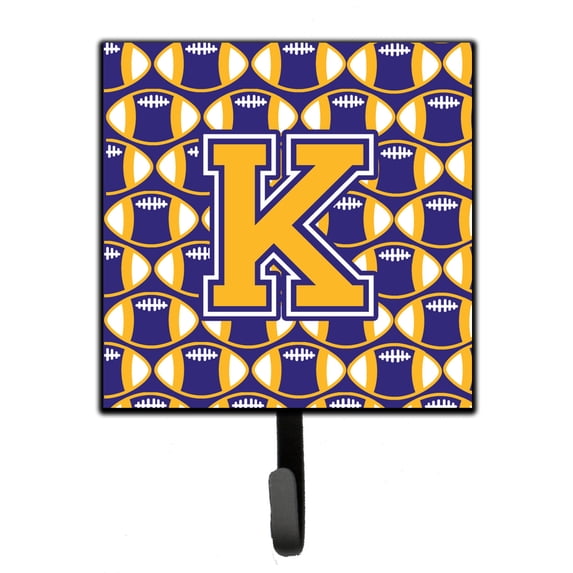 Letter K Football Purple and Gold Leash or Key Holder