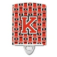 thumbnail image 1 of Letter K Football Scarlet & Grey Ceramic Night Light, 1 of 1