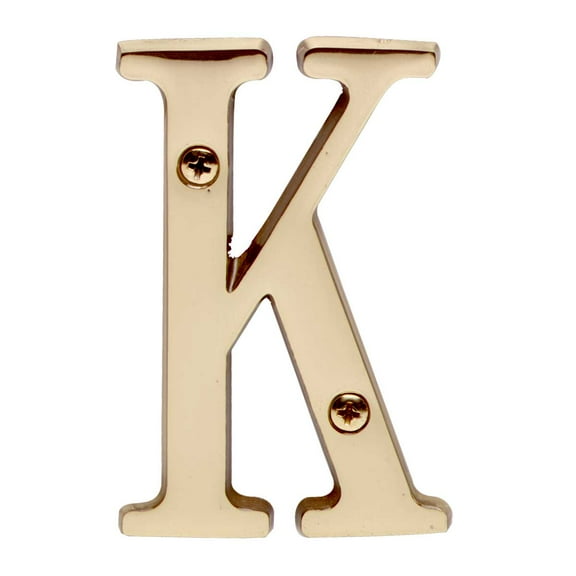 Letter "K" House Letter Solid Bright Brass 3" | Renovator's Supply