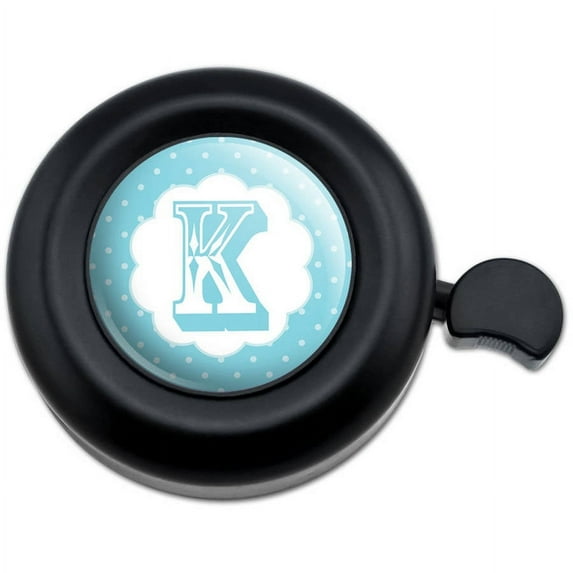 Letter K Initial Flower Blue Bicycle Handlebar Bike Bell