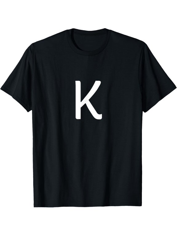 Letter K - Minimal Capital Alphabet To Spell Words Or Names T-Shirt men and women can wear, black, white, gifts