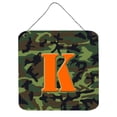 thumbnail image 1 of Letter K Monogram - Camo Green Wall or Door Hanging Prints, 1 of 1