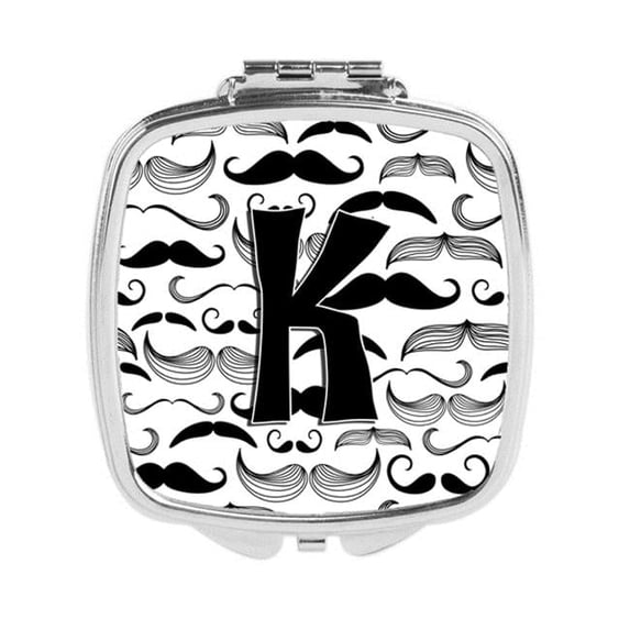 Letter K Moustache Initial Compact Mirror