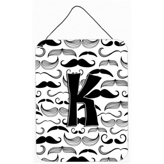 Letter K Moustache Initial Wall and Door Hanging Prints