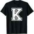 thumbnail image 1 of Letter K Name Initial Varsity Alphabet Monogram T-Shirt, 1 of 7